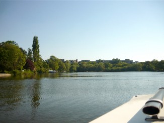 Berlin Spandau, Tour ca. 3 Stunden ab Boots vermietung durch Grimnitzsee, Stölpchensee, Klein Venedig; Bild 01-1